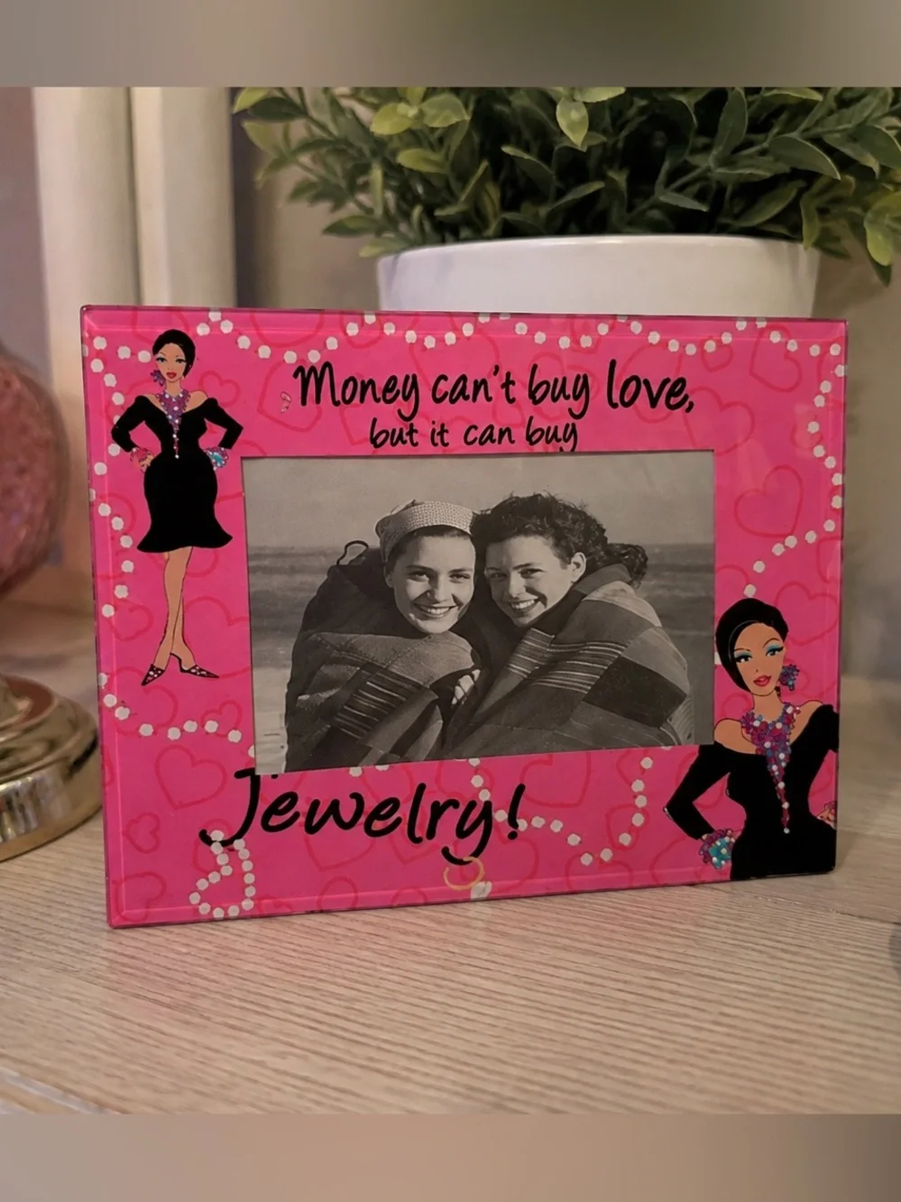RARE One of a Kind Girls Working Girls Design Jewelry Picture Frame
